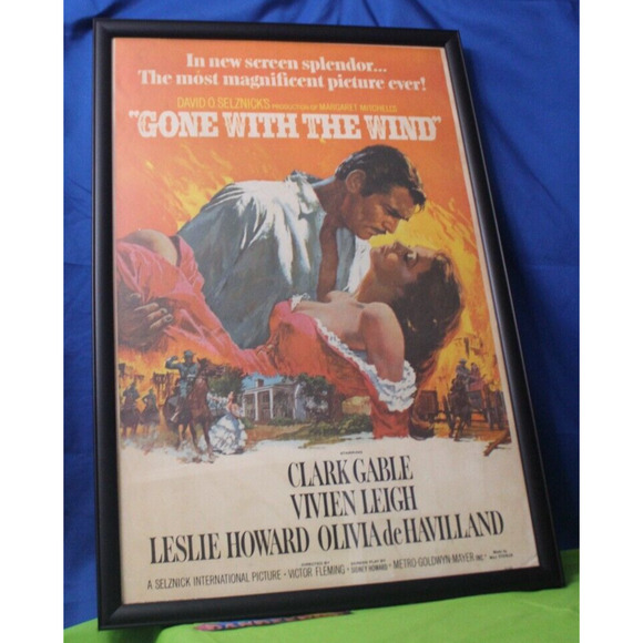 Vintage Gone With The Wind Framed 1939 Movie Promo Poster Portal Publications - Picture 7 of 12